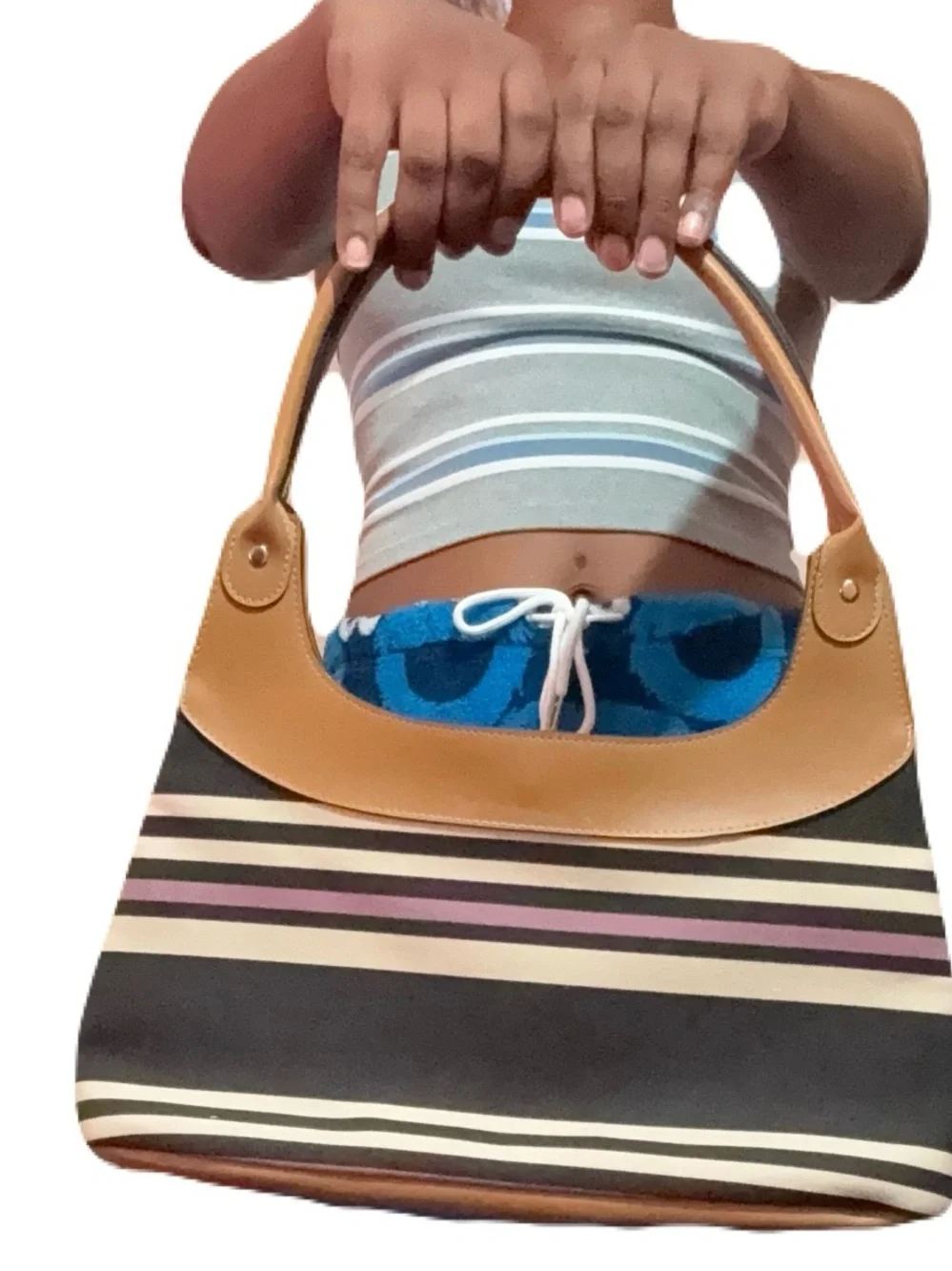 Victoria's Secret Vintage Y2K Striped Shoulder Bag 💜💜💜